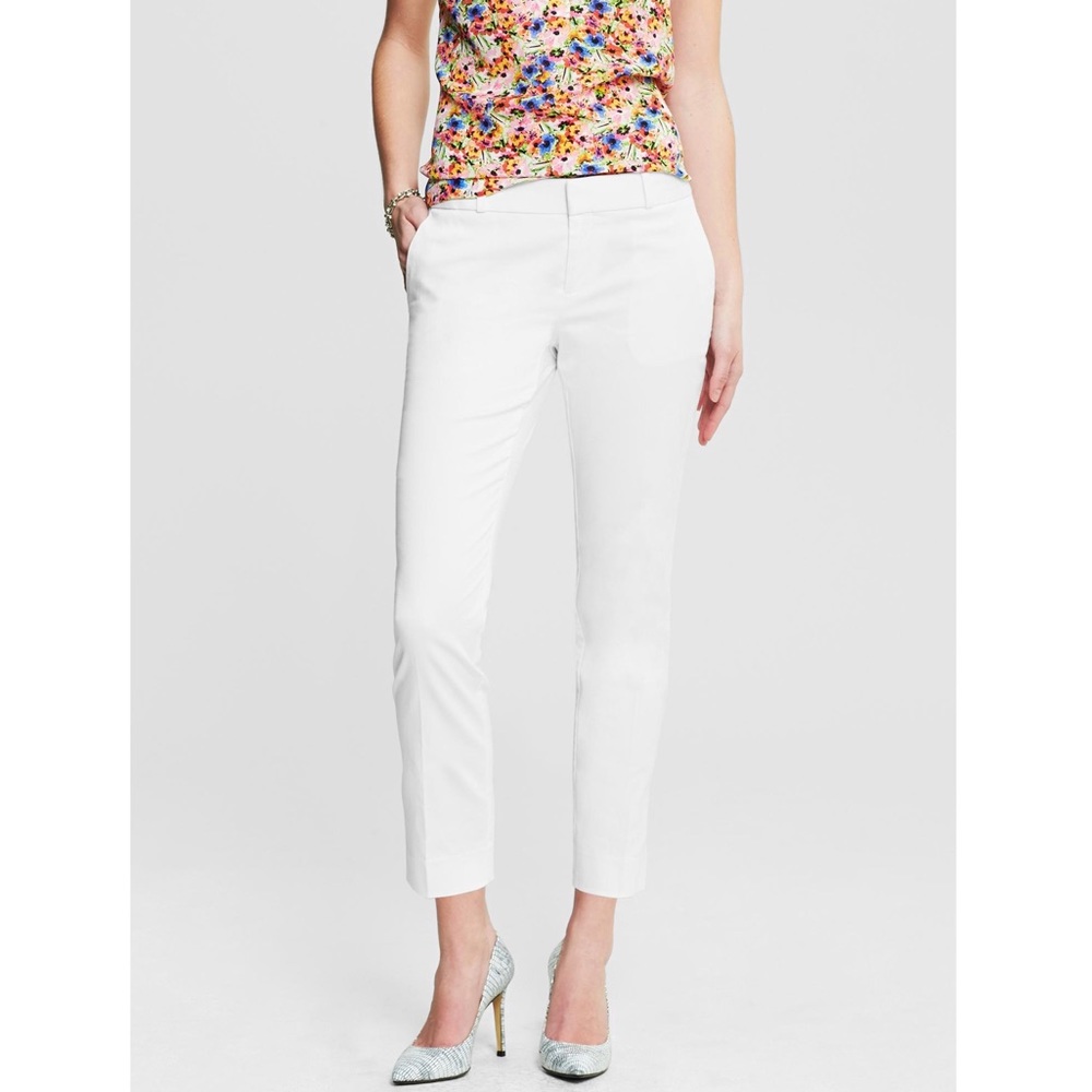 Banana Republic White Hampton Fit Pants